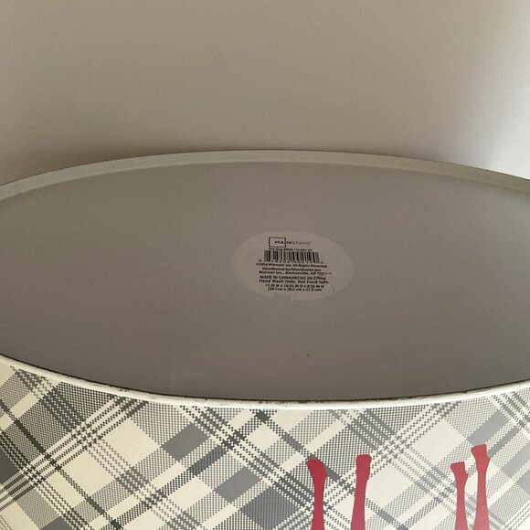 REINDEER OVAL METAL BUCKET CHRISTMAS DECOR - Picture 5 of 8